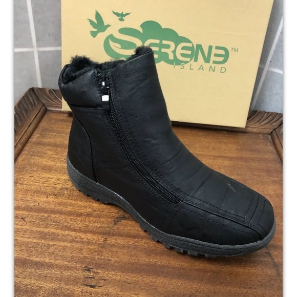 Serene Island, women, boots, casual, outdoor, faux leather, black, size 7.5.: - Picture 1 of 11